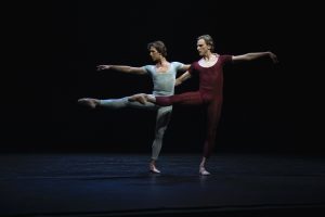 Joseph Gordon (in blue) & David Hallberg (in maroon) in "Songs of a Wayfarer" Photo: Maria Baranova